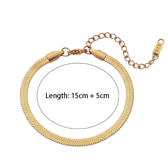 SISGEM 18K Solid Gold Herringbone Chain Bracelet for Women, India | Ubuy